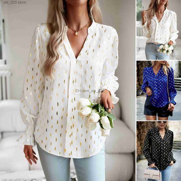 women's blouses shirts blouse women's 2023 autumn v-neck long sleeve t230727, White
women's blouses shirts blouse women's 2023 autumn v-neck long sleeve t230727, White