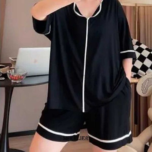 women's sleep lounge large size 6xl 150kg 2 piece women sleepwear set summer short sleeve black pajamas for woman fashion sleepwear paj
women's sleep lounge large size 6xl 150kg 2 piece women sleepwear set summer short sleeve black pajamas for woman fashion sleepwear paj