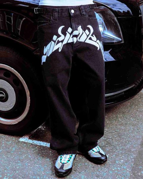 men's jeans 2023 new man black baggy jeans fashion street hip hop letter embroidery denim pants y2k punk casual straight wide leg pants, Blue
men's jeans 2023 new man black baggy jeans fashion street hip hop letter embroidery denim pants y2k punk casual straight wide leg pants, Blue