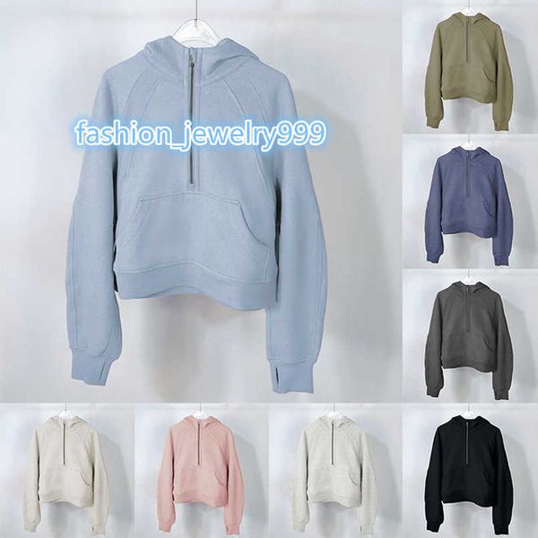 autumn and winter yoga hoodie scuba womens plus velvet thickening jackets hoodys sports half zipper terry designer sweater cing loose short, Black
autumn and winter yoga hoodie scuba womens plus velvet thickening jackets hoodys sports half zipper terry designer sweater cing loose short, Black