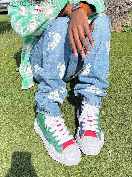 men's jeans new arrival loose straight comfy cotton denim pants trousers y2k clothes streetwear casual fashion flowers printed jeans fo, Blue
men's jeans new arrival loose straight comfy cotton denim pants trousers y2k clothes streetwear casual fashion flowers printed jeans fo, Blue