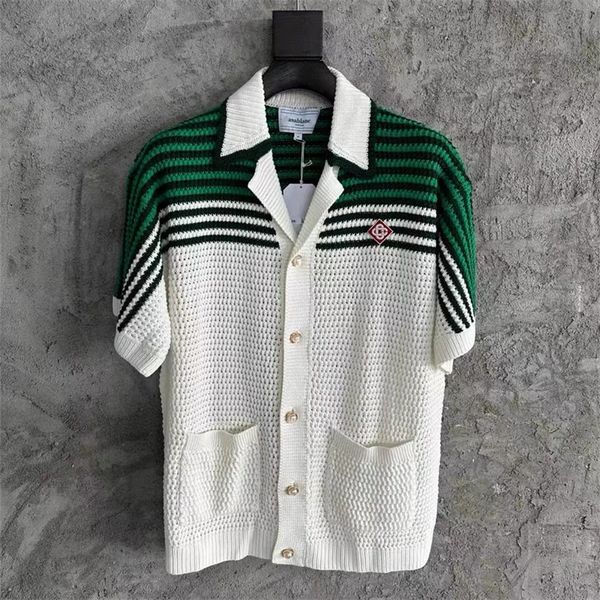 men's sweaters casablanca jacquard sweater men women 1 1 short sleeve cardigan embroidery sweatshirts 230726, White;black
men's sweaters casablanca jacquard sweater men women 1 1 short sleeve cardigan embroidery sweatshirts 230726, White;black