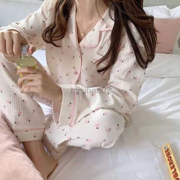 women's sleep lounge korean pajama mujer floral sweet heart print cotton yarn sleepwear set long sleeve cardigan homewear skin-friendly
women's sleep lounge korean pajama mujer floral sweet heart print cotton yarn sleepwear set long sleeve cardigan homewear skin-friendly