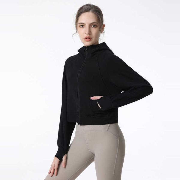 lulu jacket yoga autumn sports hooded coat women solid winter thumb hole sports zip up loose black crop sweatshirt running coat with pocket
lulu jacket yoga autumn sports hooded coat women solid winter thumb hole sports zip up loose black crop sweatshirt running coat with pocket