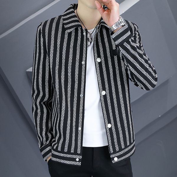 men's jackets 2023 spring striped men casual business korean fashion slim social officet coat streetwear outwear clothing 230726, Black;brown
men's jackets 2023 spring striped men casual business korean fashion slim social officet coat streetwear outwear clothing 230726, Black;brown