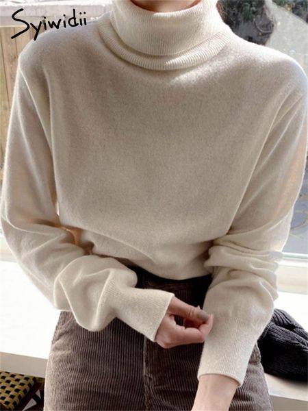 women's sweaters syiwidii turtleneck sweater women autumn winter 2023 fashion casual long sleeve solid pullover chic slim knitted jumpe, White;black
women's sweaters syiwidii turtleneck sweater women autumn winter 2023 fashion casual long sleeve solid pullover chic slim knitted jumpe, White;black