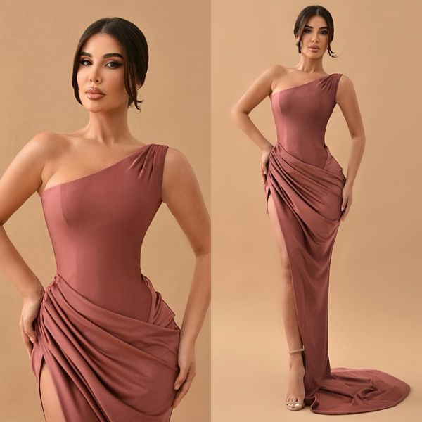 elegant dust pink evening dresses one shoulder split party prom dress sweep train long dress for red carpet special occasion, Black;red
elegant dust pink evening dresses one shoulder split party prom dress sweep train long dress for red carpet special occasion, Black;red