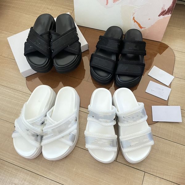 clea block slippers mesh jacquard fabric slides platform slipper 8cm soles sandals triomphe stamped luxury designer women's heels summe, Black
clea block slippers mesh jacquard fabric slides platform slipper 8cm soles sandals triomphe stamped luxury designer women's heels summe, Black