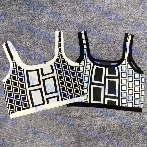 womens cropped t shirt jacquard knitted tanks ladies camisoles clothes two colors, Black;white
womens cropped t shirt jacquard knitted tanks ladies camisoles clothes two colors, Black;white