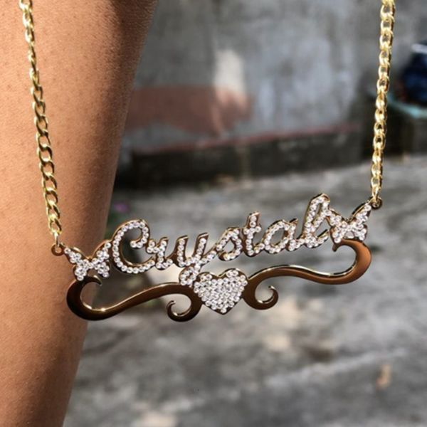 pendant necklaces personalized name diamond handmade necklace women butterfly heart s collar customized choker birthday jewelry gifts 230727, Silver
pendant necklaces personalized name diamond handmade necklace women butterfly heart s collar customized choker birthday jewelry gifts 230727, Silver