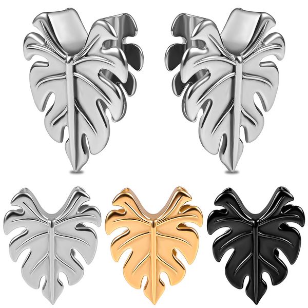 dental grills vankula 2pcs fashion leaves saddle ear plugs tunnels stainless steel earrings gauges for ears expander body piercing jewelry 2, Black
dental grills vankula 2pcs fashion leaves saddle ear plugs tunnels stainless steel earrings gauges for ears expander body piercing jewelry 2, Black