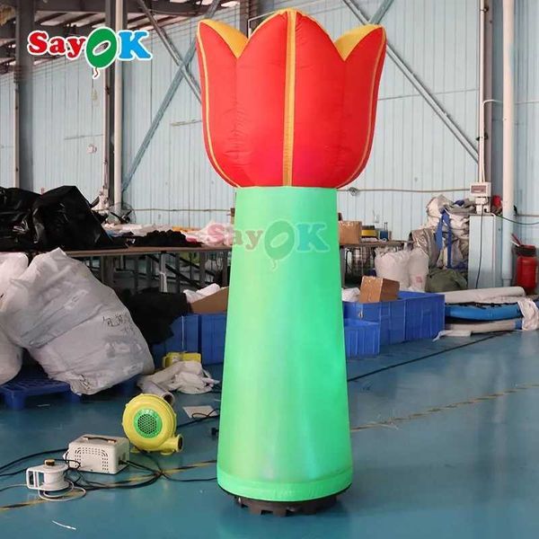 Image of Sayok Giant Inflatable Flower Floor Decoration Inflatable Flower Model Theme Park Activity Advertising Decoration