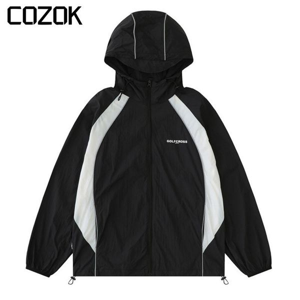 mens jackets summer hooded upf50 sunscreen jacket men patchwork letter print ultralight sportswear outwear casual windbreaker 230726, Black;brown
mens jackets summer hooded upf50 sunscreen jacket men patchwork letter print ultralight sportswear outwear casual windbreaker 230726, Black;brown
