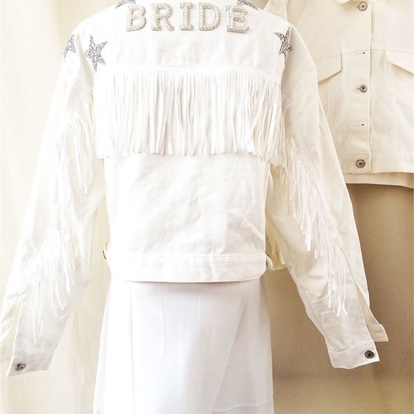 womens jackets denim jacket with stars white fringe pearl personalized bride custom mrsjean wifey wedding coats 230726, Black;brown
womens jackets denim jacket with stars white fringe pearl personalized bride custom mrsjean wifey wedding coats 230726, Black;brown