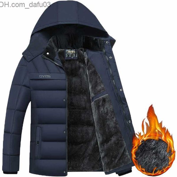 men's down parkas fashion fleece hooded winter coat men thick warm mens winter jacket windproof gift for father husband parka z230727, Black
men's down parkas fashion fleece hooded winter coat men thick warm mens winter jacket windproof gift for father husband parka z230727, Black