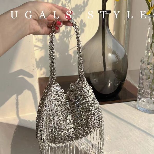 6a luxury women's bag designer silver metal sequin chain woven bag evening bag clutch purse travel holiday shoulder bag tote bags
6a luxury women's bag designer silver metal sequin chain woven bag evening bag clutch purse travel holiday shoulder bag tote bags