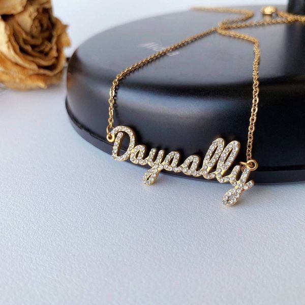 pendant necklaces custom name necklace personalized diamond iced out stainless steel gold crystal nameplate bling for women gift 230727, Silver
pendant necklaces custom name necklace personalized diamond iced out stainless steel gold crystal nameplate bling for women gift 230727, Silver