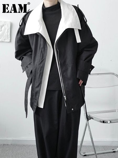 women's jackets eam loose fit black colorblock big size jacket lapel long sleeve women coat fashion spring autumn 2023 1df0914 230726, Black;brown
women's jackets eam loose fit black colorblock big size jacket lapel long sleeve women coat fashion spring autumn 2023 1df0914 230726, Black;brown
