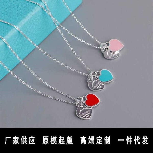 counter quality 925 sterling silver tiffay love necklace female pink blue enamel color collar chain double pendant net red same style, Golden;silver
counter quality 925 sterling silver tiffay love necklace female pink blue enamel color collar chain double pendant net red same style, Golden;silver