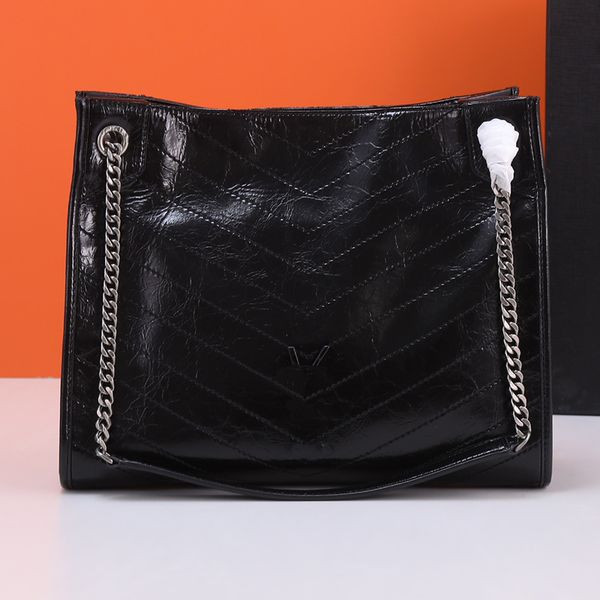 niki shopping bags wax oil skin shoulder bag women designer handbags men calfskin pleated travel bag silver hardware chain shoulder strap ma
niki shopping bags wax oil skin shoulder bag women designer handbags men calfskin pleated travel bag silver hardware chain shoulder strap ma