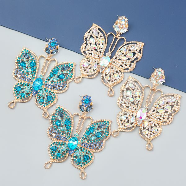 crystal rhinestone butterfly drop earrings designs for women crystal luxury zircon earring, Golden
crystal rhinestone butterfly drop earrings designs for women crystal luxury zircon earring, Golden
