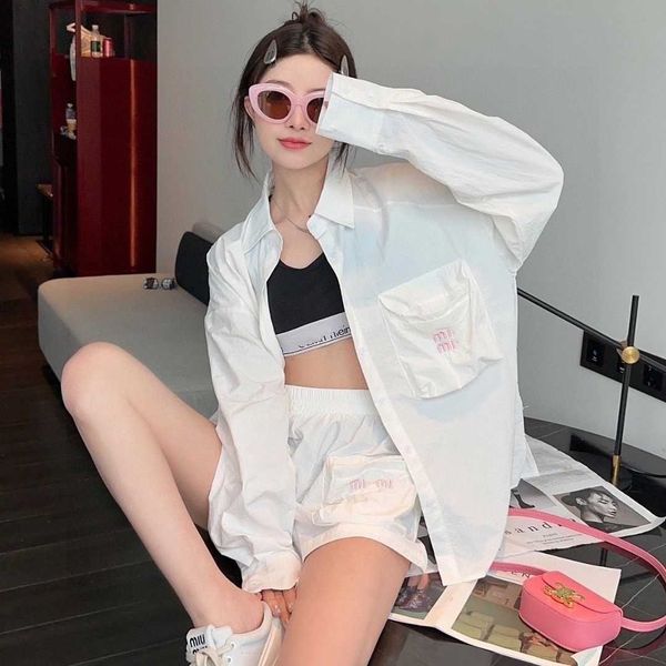 summer women's letter print loose long-sleeved shirt and elastic shorts set, acrylic fabric comfortable and breathable, loose version o, White
summer women's letter print loose long-sleeved shirt and elastic shorts set, acrylic fabric comfortable and breathable, loose version o, White