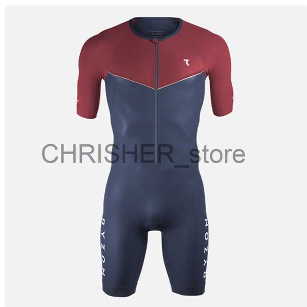 Image of Cycling Jersey Sets Summer Mens Triathlon Race Suit Short Sleeve One-piece Tights Road Cycling Skinsuit Swim/run/bike Speedsuit Ciclismo Mtb Clothes x0727