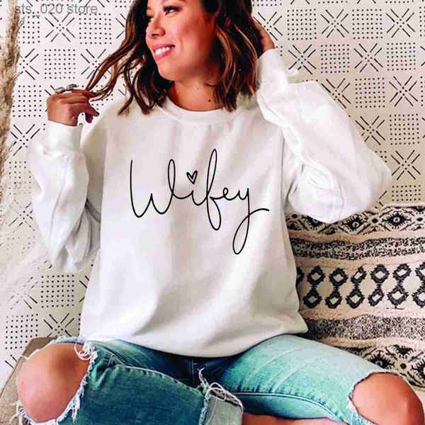 women's wifey sweatshirt bridal shower engagement hoodie gift for bride women graphic hoodies long sleeve crewneck sweatshirts t230727, Black
women's wifey sweatshirt bridal shower engagement hoodie gift for bride women graphic hoodies long sleeve crewneck sweatshirts t230727, Black