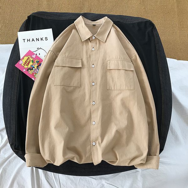 mens casual shirts spring korean solid color shirt long sleeved mens casual loose work couple trend hong kong wind 230726, White;black
mens casual shirts spring korean solid color shirt long sleeved mens casual loose work couple trend hong kong wind 230726, White;black