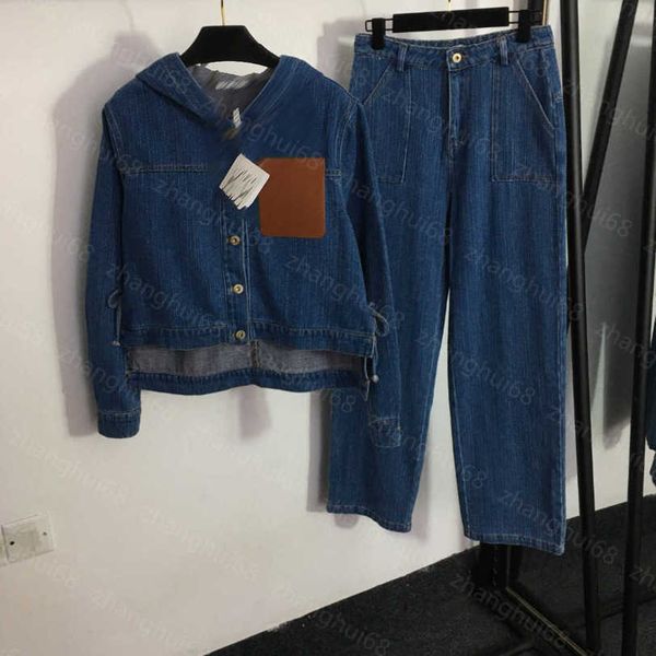 23ss casual suit women pants sets womens designer clothing short front long back leather pocket long sleeve hooded denim jacket denim pants, White
23ss casual suit women pants sets womens designer clothing short front long back leather pocket long sleeve hooded denim jacket denim pants, White