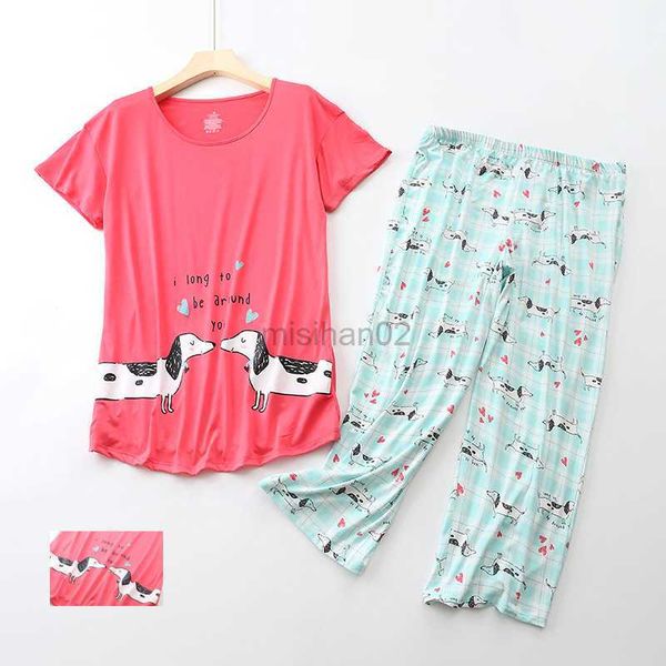 women's sleep lounge summer women's pajamas set dachshund teckel two pieces short sleeve elastic waist capris 3/4 sleepwear big s
women's sleep lounge summer women's pajamas set dachshund teckel two pieces short sleeve elastic waist capris 3/4 sleepwear big s