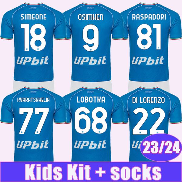 23 24 naples kids kit soccer jerseys lozano osimhen simeone zielinski politano kvaratskhelia anguissa elmas home football shirt, Black
23 24 naples kids kit soccer jerseys lozano osimhen simeone zielinski politano kvaratskhelia anguissa elmas home football shirt, Black