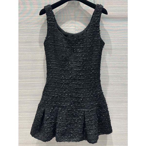 7.27 elegant temperament black scoop neck sleeveless collect waist tweed dress women, Black;gray
7.27 elegant temperament black scoop neck sleeveless collect waist tweed dress women, Black;gray