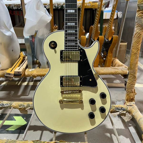 custom cream yellow lp electric guitar solid color body, auto-tuning bridge, gold hardware, ing
custom cream yellow lp electric guitar solid color body, auto-tuning bridge, gold hardware, ing