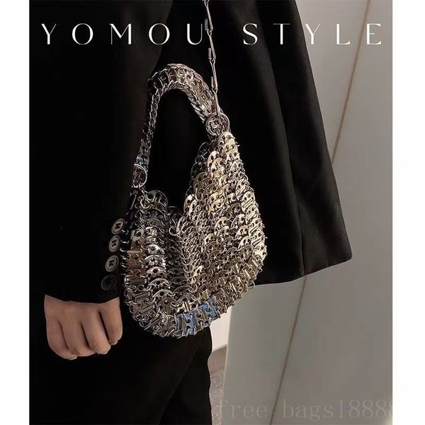 luxury women's bag designer silver metal sequin chain woven bag evening bag clutch purse travel holiday shoulder bag tote bags
luxury women's bag designer silver metal sequin chain woven bag evening bag clutch purse travel holiday shoulder bag tote bags