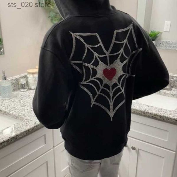 women's hoodies sweatshirts harajuku love spider web water diamond pattern loose long sleeved full zipper sweatshirt oversized hoodie s, Black
women's hoodies sweatshirts harajuku love spider web water diamond pattern loose long sleeved full zipper sweatshirt oversized hoodie s, Black