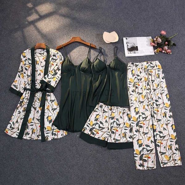 women's sleep lounge print pajamas set silky women 5 piece sleepwear satin lace sleep pyjama lounge with belt chest pads strap home nig
women's sleep lounge print pajamas set silky women 5 piece sleepwear satin lace sleep pyjama lounge with belt chest pads strap home nig