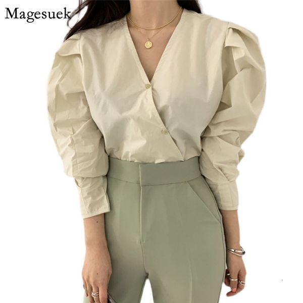 womens blouses shirts korean spring blouse women puff sleeve chic cross single button shirt ladies v neck apricot blusas mujer 13215 230726, White
womens blouses shirts korean spring blouse women puff sleeve chic cross single button shirt ladies v neck apricot blusas mujer 13215 230726, White
