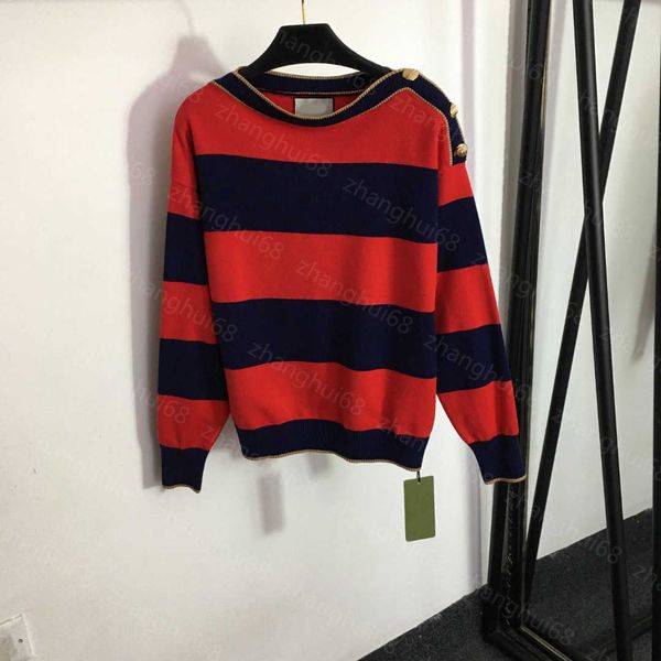 23ss womens designer clothing women sweater lion head and shoulder buckle contrasting color stripes long-sleeved pullover sweater line colla, White;black
23ss womens designer clothing women sweater lion head and shoulder buckle contrasting color stripes long-sleeved pullover sweater line colla, White;black