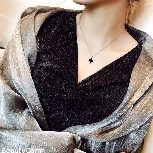 van clover necklace designer four-leaf clover pendant ms. fashion korean temperament simple personality versatile collar chain, Silver
van clover necklace designer four-leaf clover pendant ms. fashion korean temperament simple personality versatile collar chain, Silver