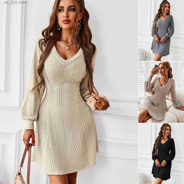 basic casual dresses v-neck waist up dress 2022 autumn/winter warm temperament dress t230727, Black;gray
basic casual dresses v-neck waist up dress 2022 autumn/winter warm temperament dress t230727, Black;gray