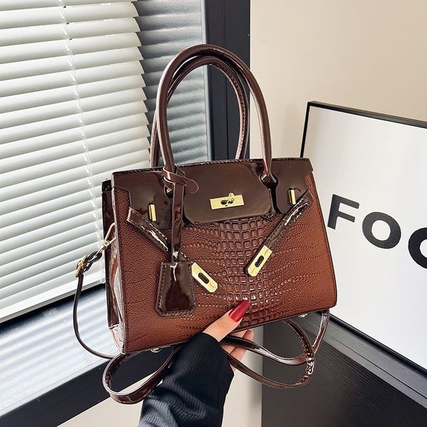 ladies shoulder bags 7 colors, large-capacity wear-resistant vintage handbags classic embossed crocodile handbag trend patent leather crossbody bag 3563#, Khaki
ladies shoulder bags 7 colors, large-capacity wear-resistant vintage handbags classic embossed crocodile handbag trend patent leather crossbody bag 3563#, Khaki