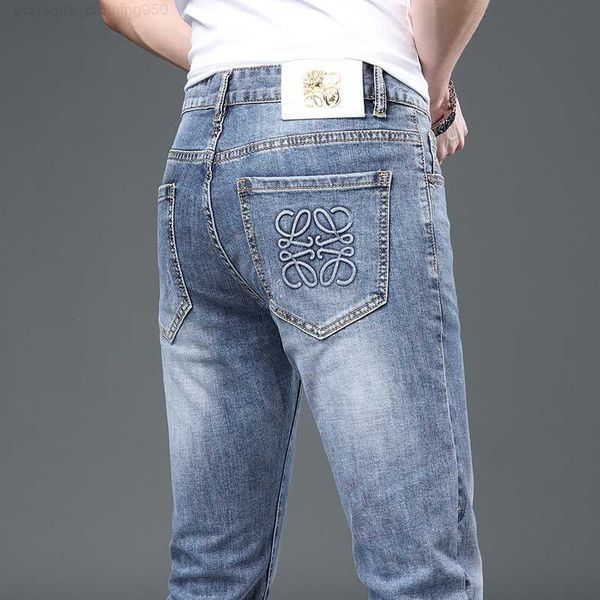 designer jeans light luxury fashion jeans for menspring/summer thin fit small feet elastic casual high end brand pants, Blue
designer jeans light luxury fashion jeans for menspring/summer thin fit small feet elastic casual high end brand pants, Blue