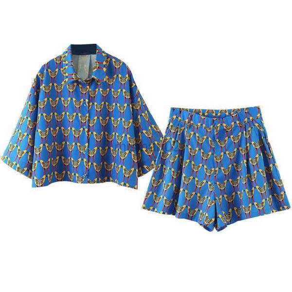 women's sleep lounge sleepwear blue two piece set women paiamas summer shorts loose fashion print short sleeve +elastic waist short pan
women's sleep lounge sleepwear blue two piece set women paiamas summer shorts loose fashion print short sleeve +elastic waist short pan