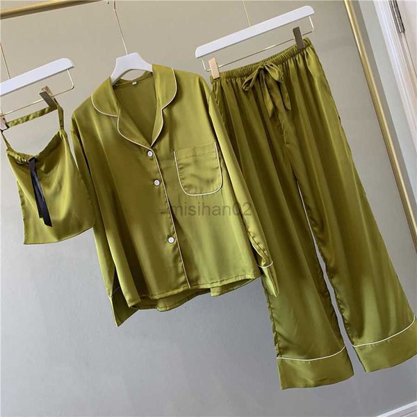 women's sleep lounge lisacmvpnel pure color woman long sleeve stain pajama set satin soft fashion pajamas hkd230727
women's sleep lounge lisacmvpnel pure color woman long sleeve stain pajama set satin soft fashion pajamas hkd230727