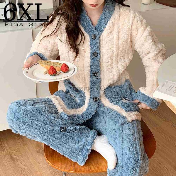 women's sleep lounge winter warm flannel women pajamas sets thick coral velvet long sleeve sleepwear flannel pyjamas set large size 6xl
women's sleep lounge winter warm flannel women pajamas sets thick coral velvet long sleeve sleepwear flannel pyjamas set large size 6xl