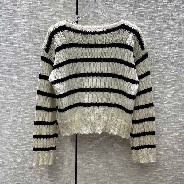 women's sweater's classic retro oneshoulder design luxury jumper original fashion striped famous brand pullover highend sweater 23, White;black
women's sweater's classic retro oneshoulder design luxury jumper original fashion striped famous brand pullover highend sweater 23, White;black