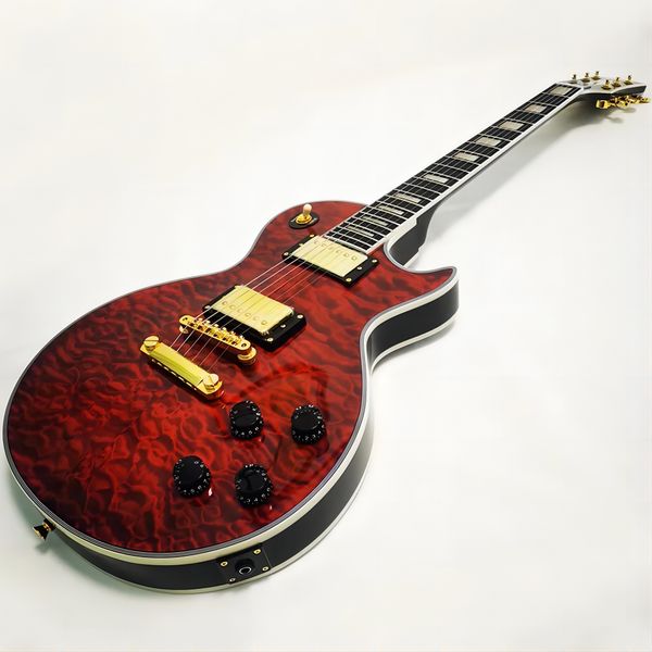 china oem bass guitar factory customized quilted red ebony fretboard electric guitar
china oem bass guitar factory customized quilted red ebony fretboard electric guitar