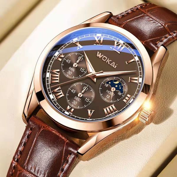 wristwatches wokai rose gold mens casual belt quartz watch student three eyes womens night light waterproof clock 230727, Slivery;brown
wristwatches wokai rose gold mens casual belt quartz watch student three eyes womens night light waterproof clock 230727, Slivery;brown