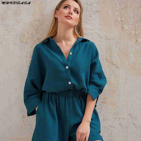women's sleep lounge cotton pajamas for women sets suit casual sleepwear turn-down collar nine quarter sleeve sleep shorts female home
women's sleep lounge cotton pajamas for women sets suit casual sleepwear turn-down collar nine quarter sleeve sleep shorts female home